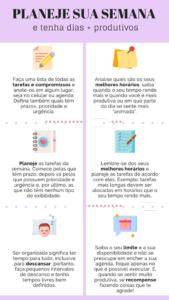 Siga esses passos para organizar sua semana e ter produtividade!