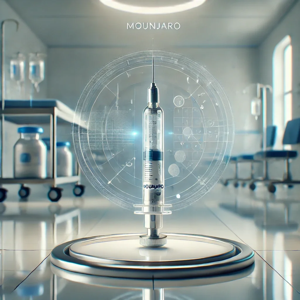 Mounjaro chega ao Brasil: Conheça o novo medicamento, para quem é indicado e seu preço 1 Representação artística do medicamento Mounjaro em um ambiente médico futurista.